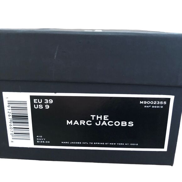 NEW Marc Jacobs Slides The Slide Sandals Logo Slip On Shoes Womens 9 / 39 Navy - Picture 8 of 9